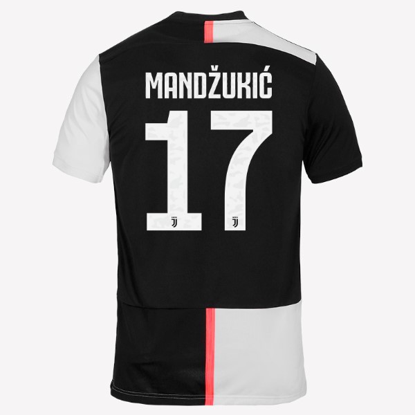 Camiseta Juventus NO.17 Mandzukic 1ª 2019/20 Blanco Negro